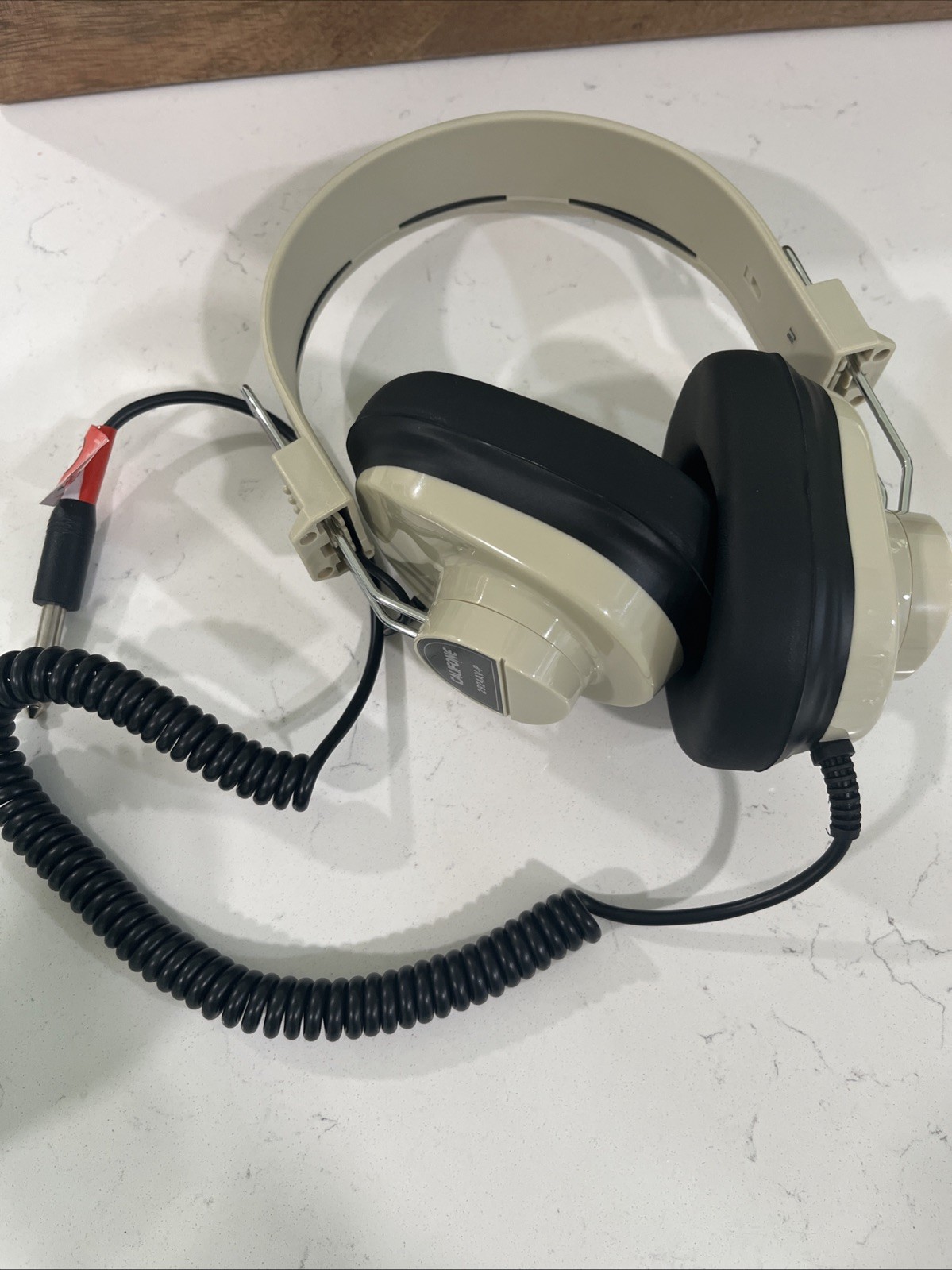 Vintage Califone 2924AV-P Mono Headphones 6’ coiled cord and 1/4″ Plug -untested