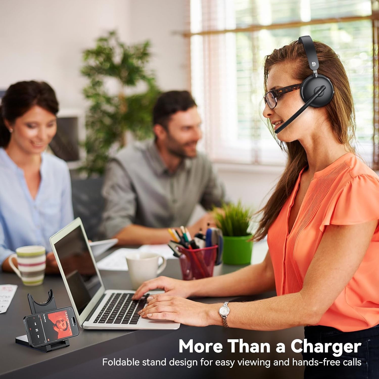 Dytole Wireless Headset with Mic for Work-Bluetooth 5.3 Headset with Microphone
