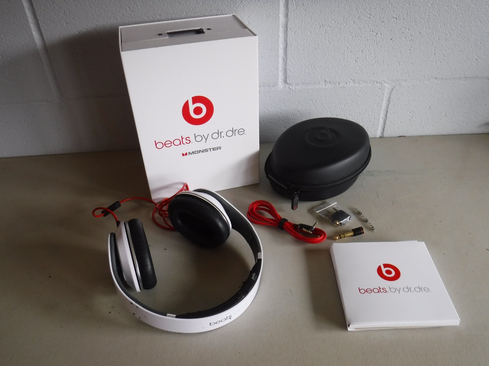 Monster Beats By Dr. Dre Studio Wired Headphones White Tested/Working