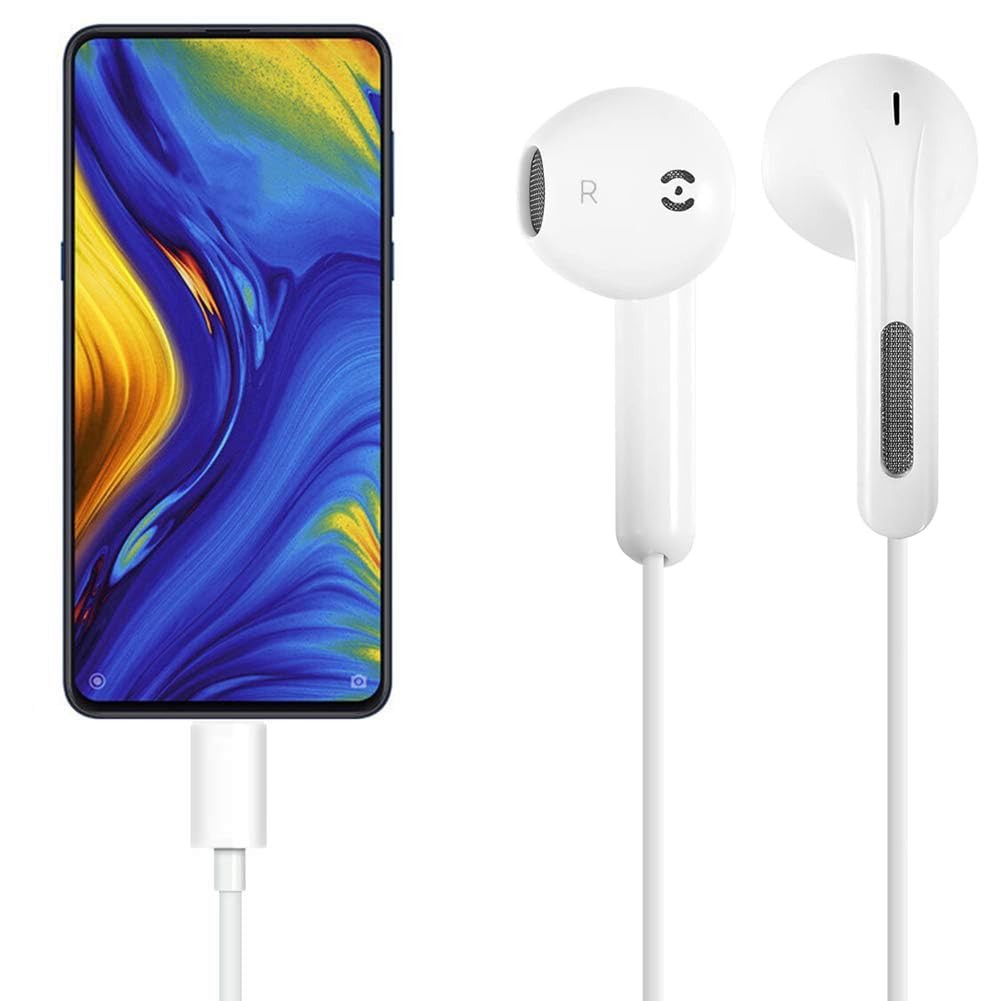 2 Pack USB C Headphones for iPhone 17 16 15 Pro Max Plus 2 Pack(White), White