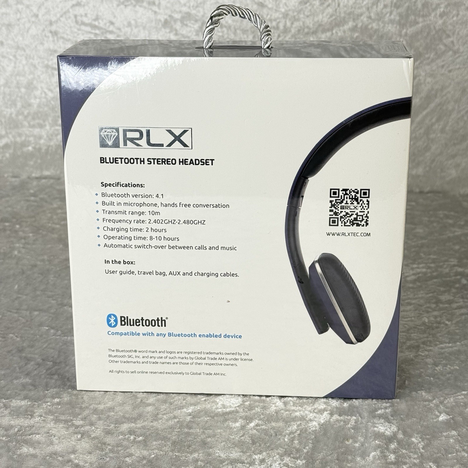 RLX Bluetooth Stereo Headset – RLX-100 – Navy Blue – New, Sealed