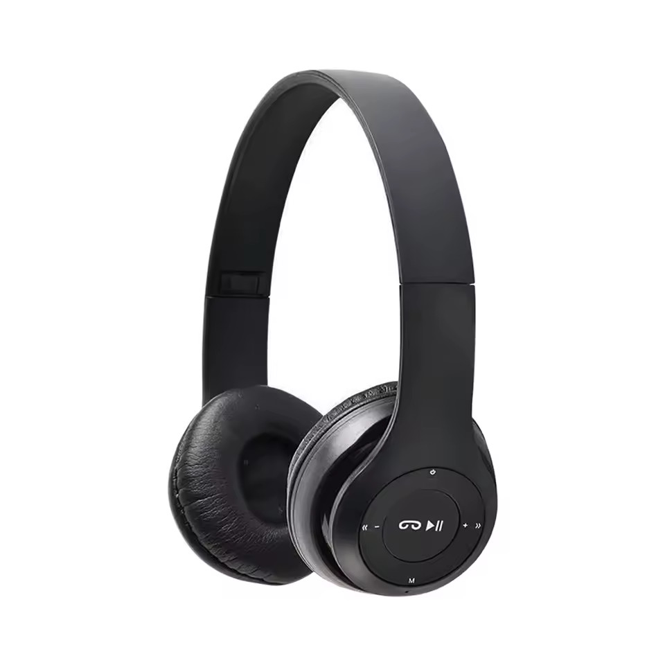 Bluetooth Headphones Wireless Over Ear Foldable 48H Battery FM Radio SD Card P47