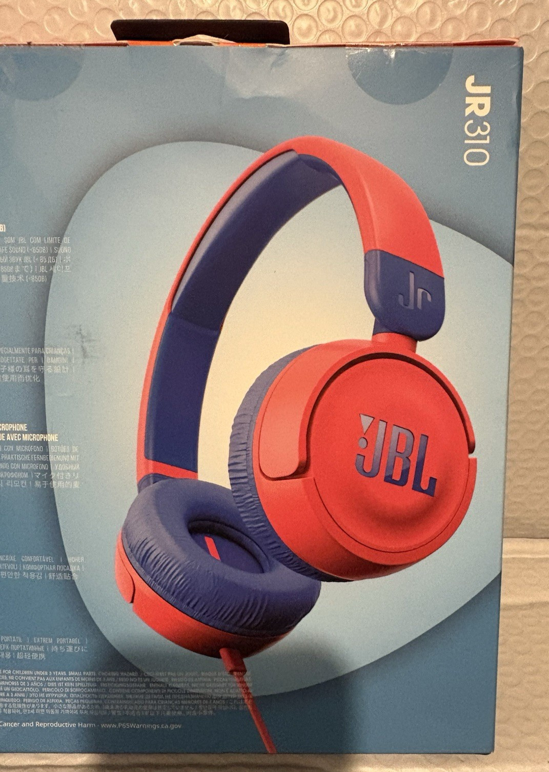 JBL JR310 Kids Wired Headphones Safe Sound 85dB w/Mic Red Blue New Sealed