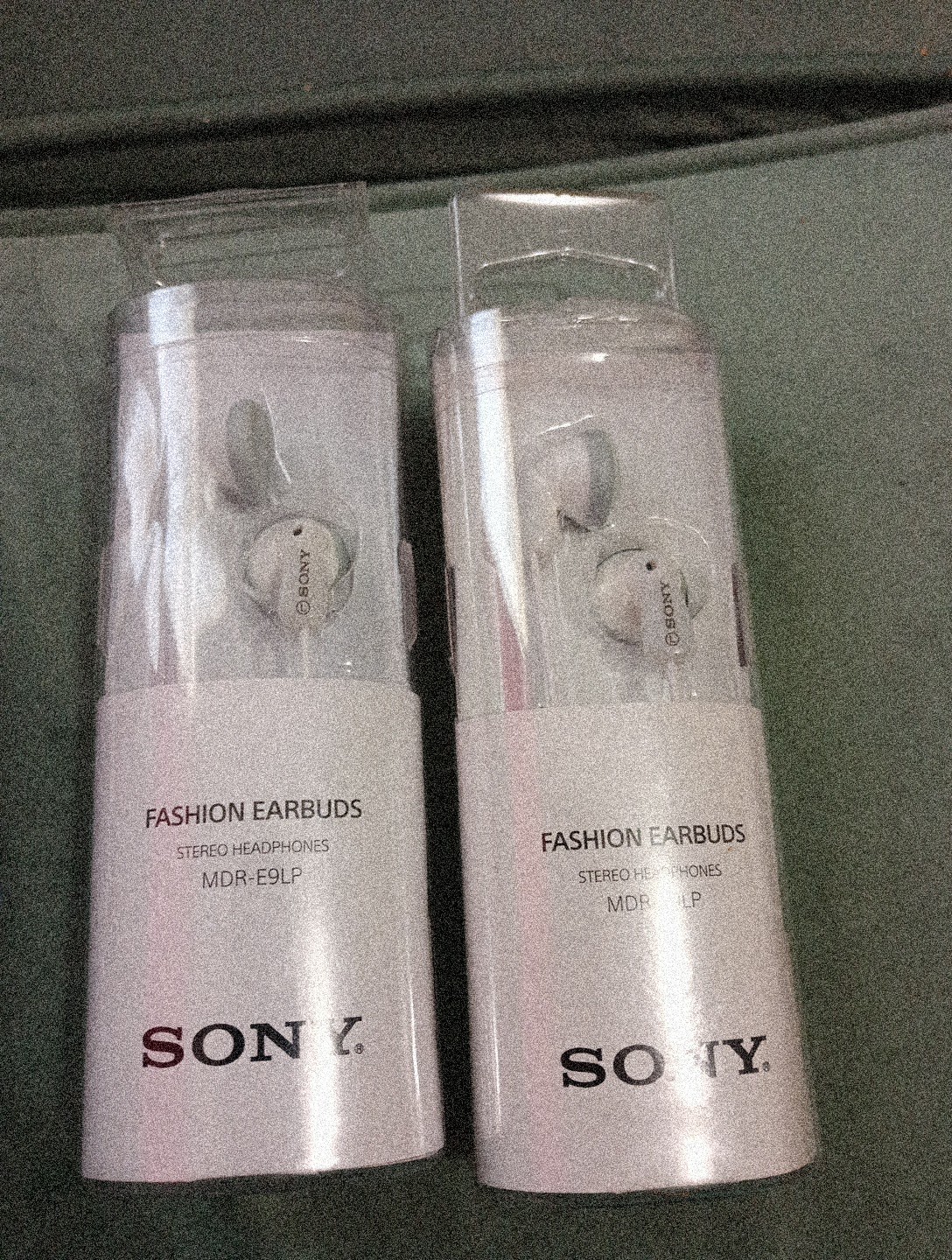2 Sony MDR-E9LP In-Ear Only Headphones – White