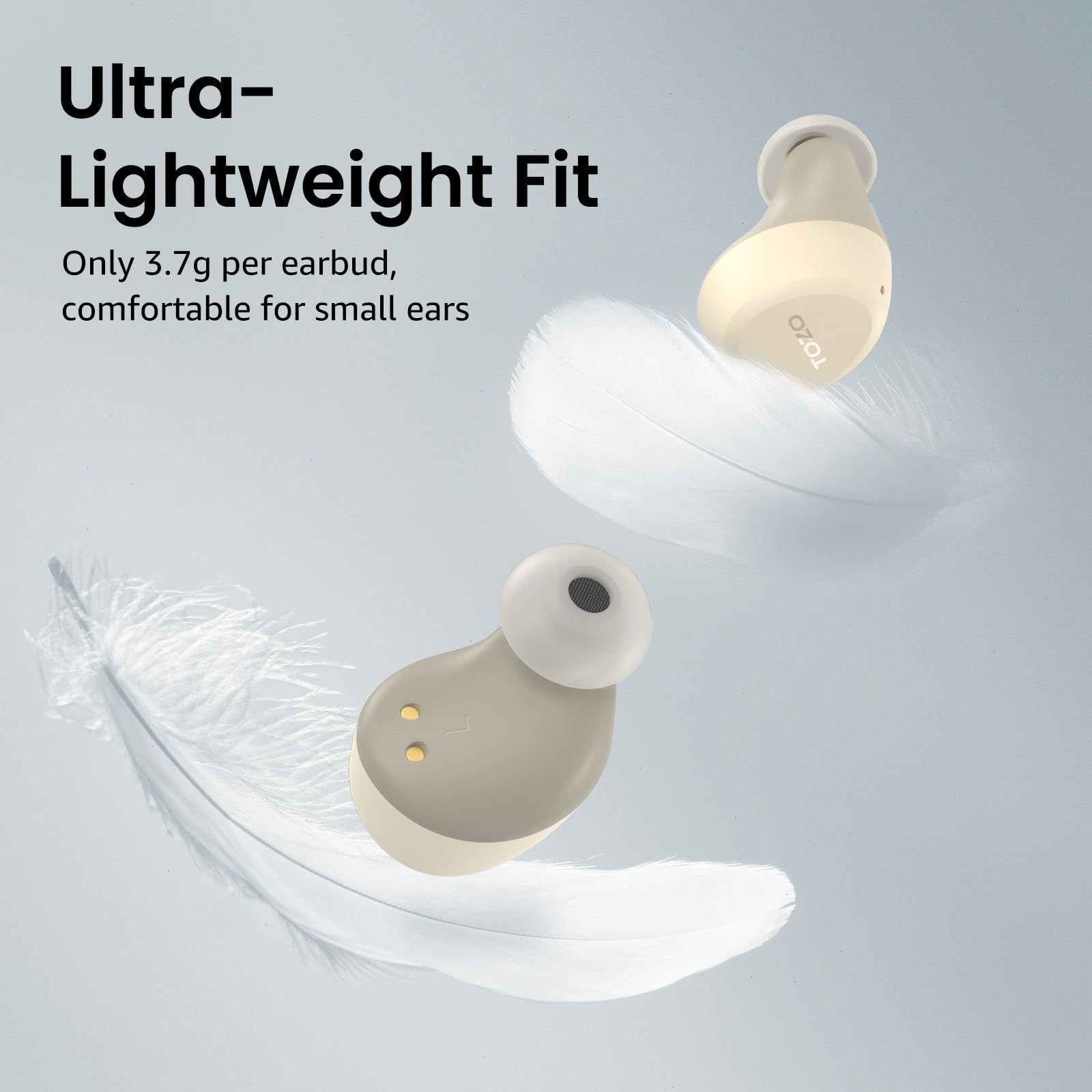 TOZO – A1 Lightweight Wireless Earbuds Headphones, Khaki – Refurbished