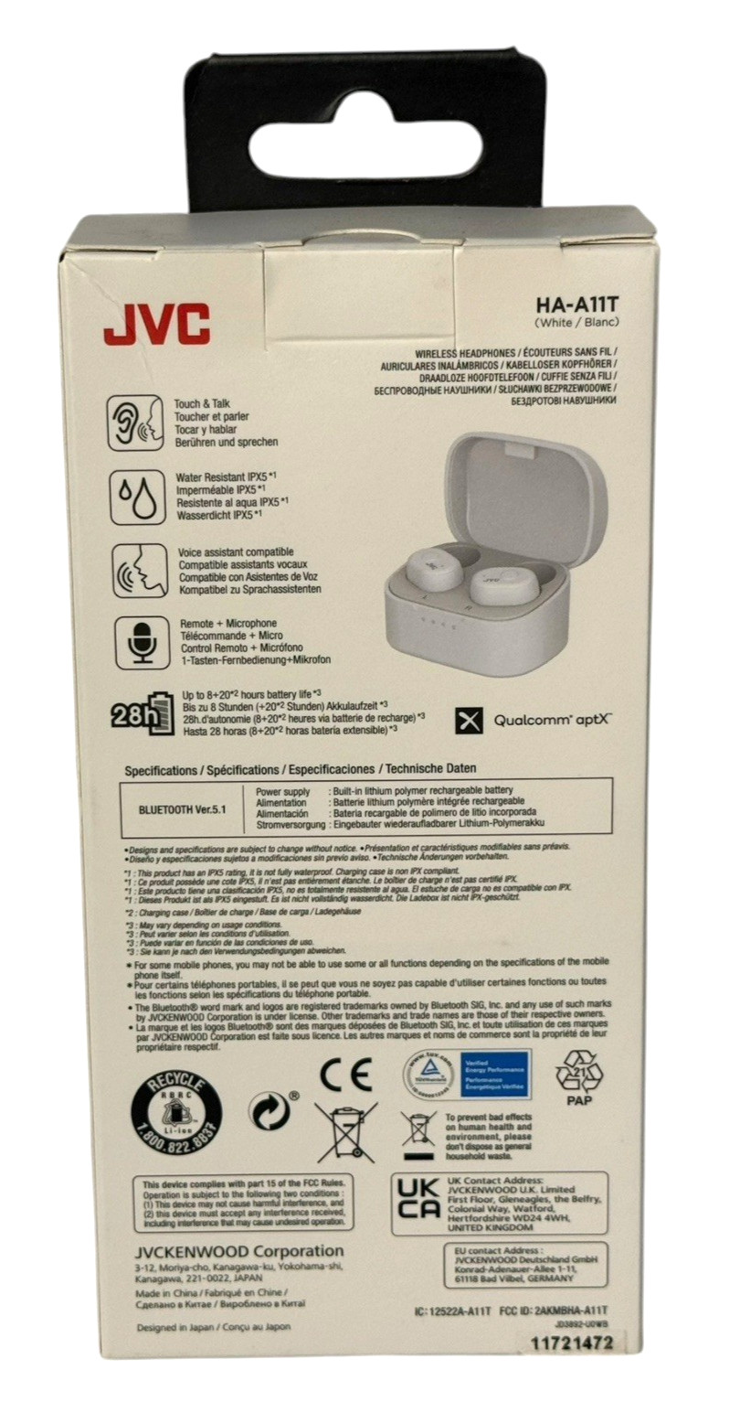 JVC Marshmallow True Wireless (HA-A11T) Bluetooth Headphones – White