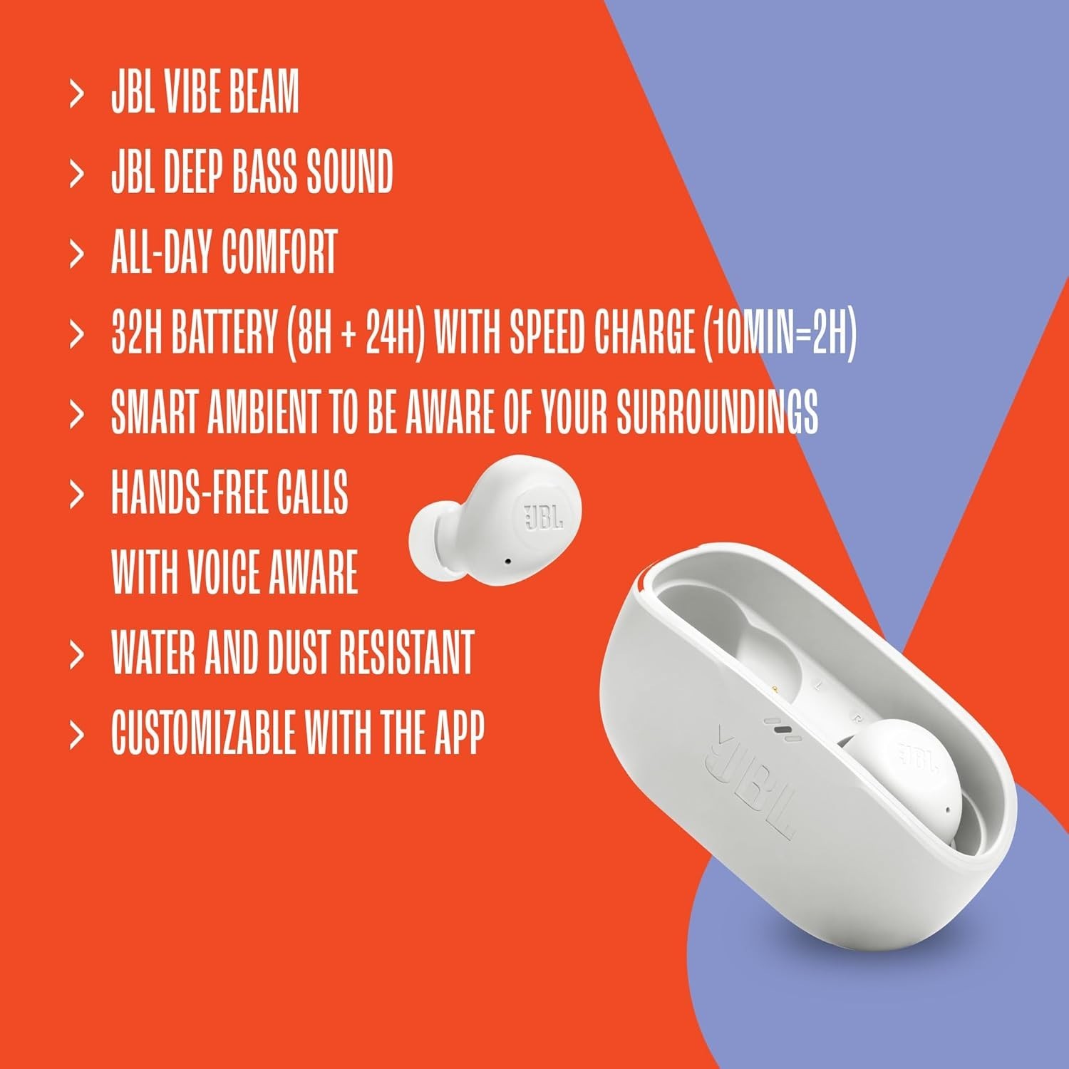 JBL Vibe Buds, True Wireless Earbuds (Black), Water and Dust Resistant