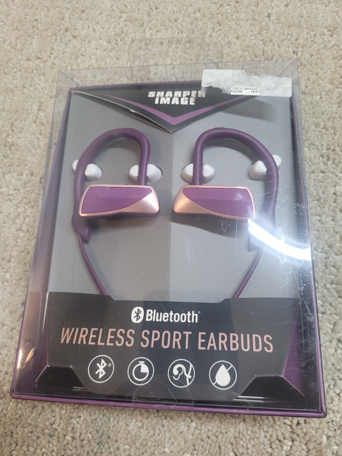 Sharper Image Purple Wireless Sport Earbuds