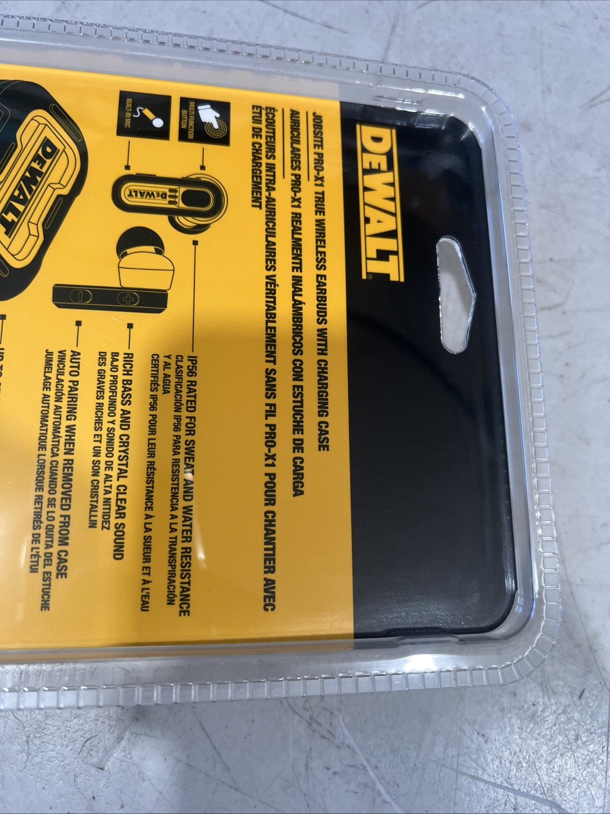 DEWALT DXMA1902092 Pro-X1 Jobsite Bluetooth Earbuds – Black/Yellow NEW