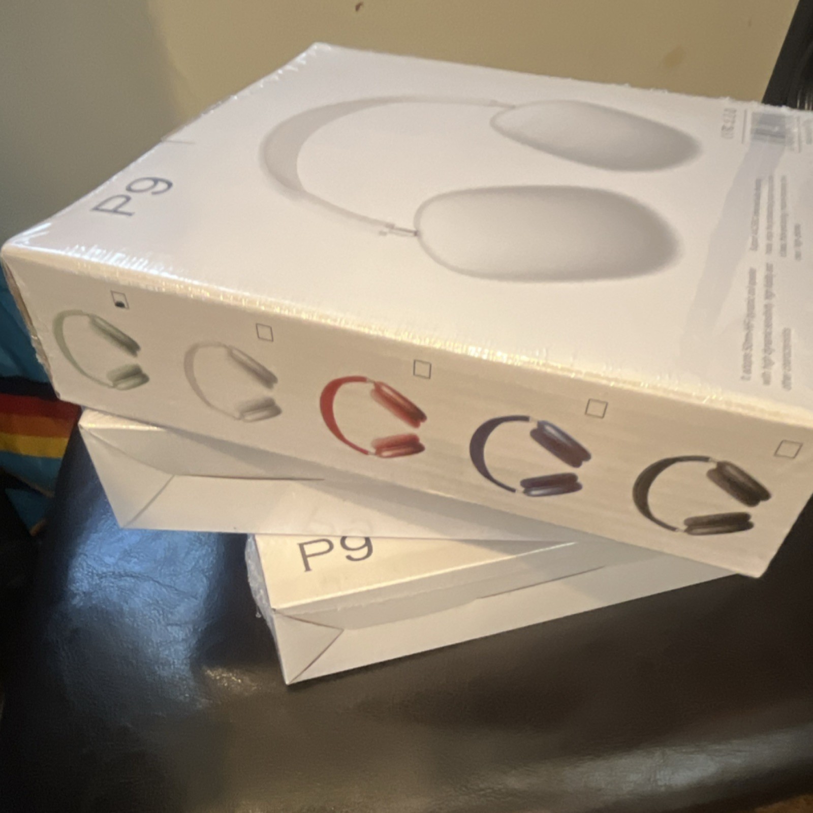 P9 Over-Ear Headband Headphones White Green Red Blue Black Double Ear-Cup