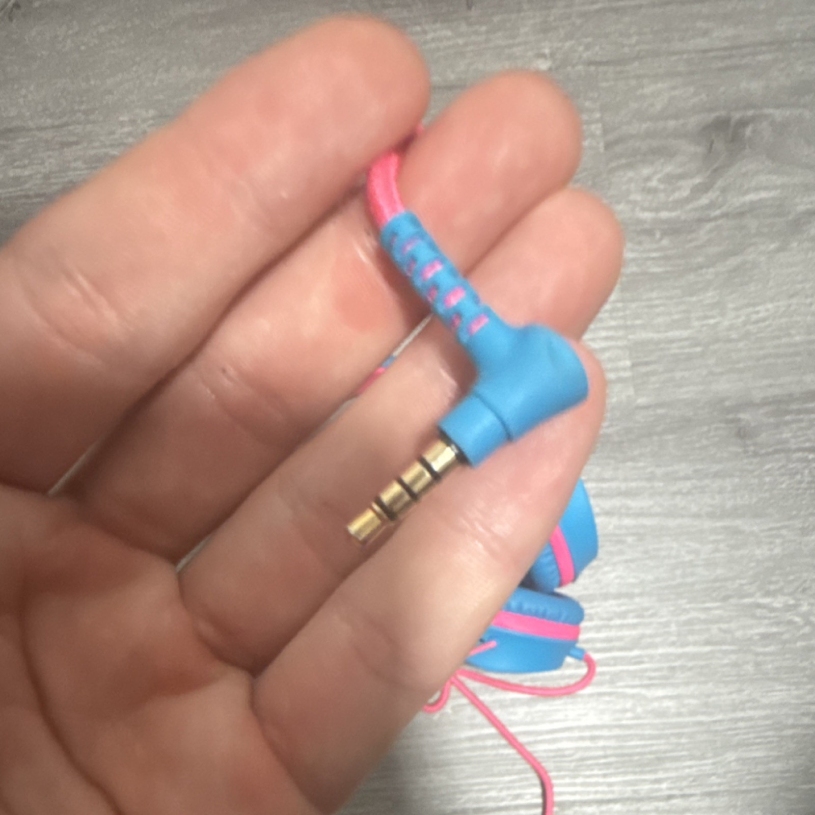 JLab JBuddies Studio Wired Headphones Blue Pink w/ Mic Adjustable Headband