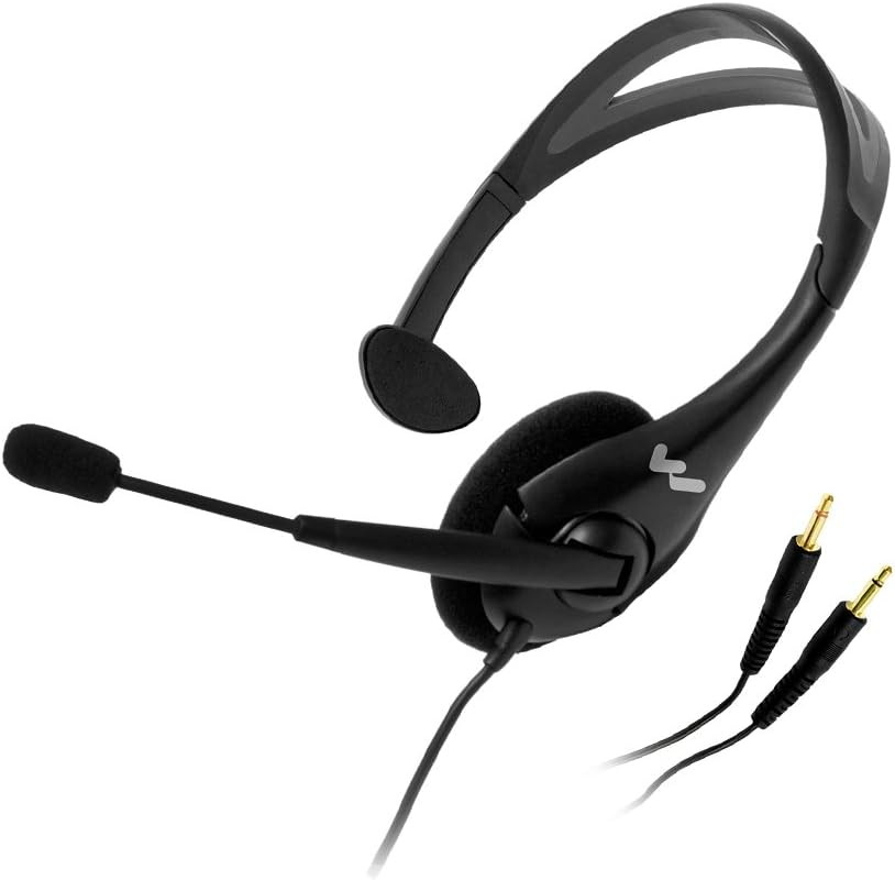 MIC 044 2P Noise-Cancelling 2-Plug Headset Microphone, Black; Use with IC-2 Inte