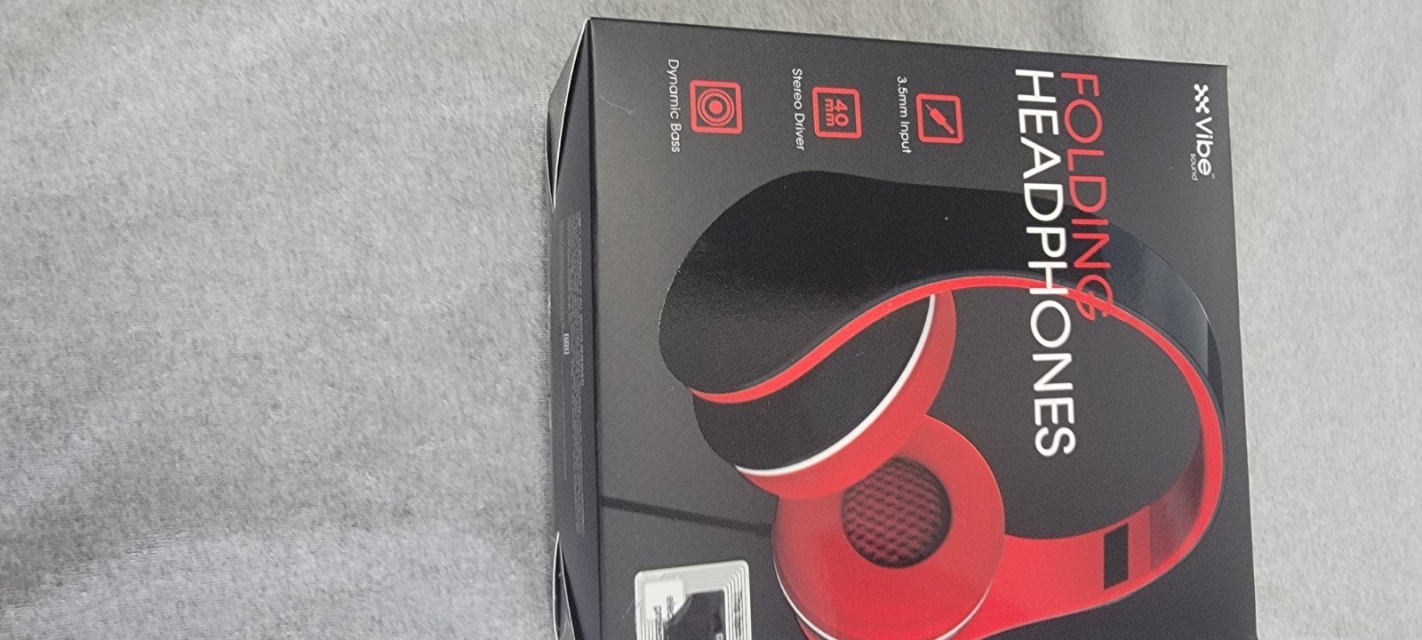 VIBE SOUND FOLDING HEADPHONES WITH 3.5MM INPUT RED AND BLACK
