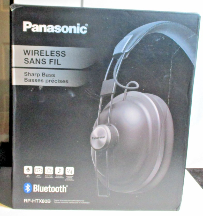 New Panasonic RP-HTX80B Wireless Bluetooth Headphones Matte Black
