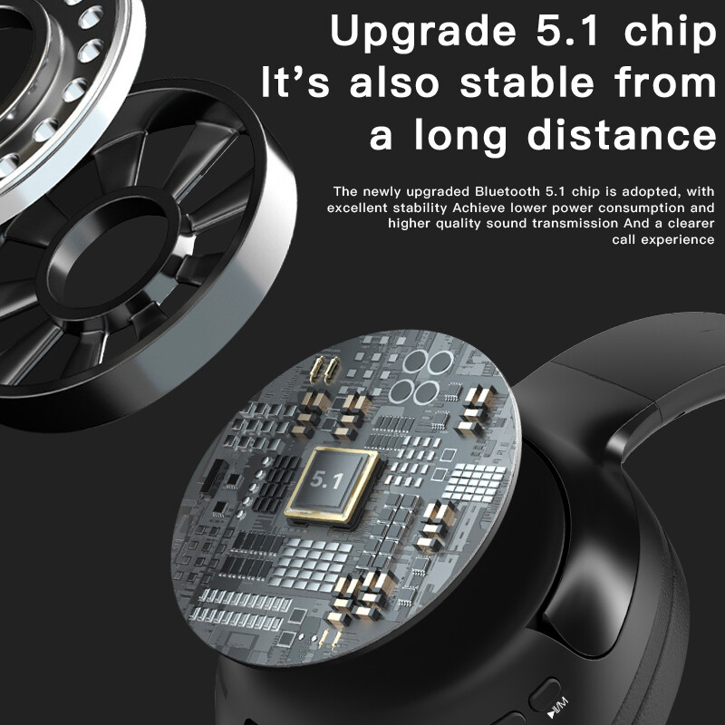 Bluetooth Headphones Wireless Foldable Stereo Earphone For iPhone Samsung Google