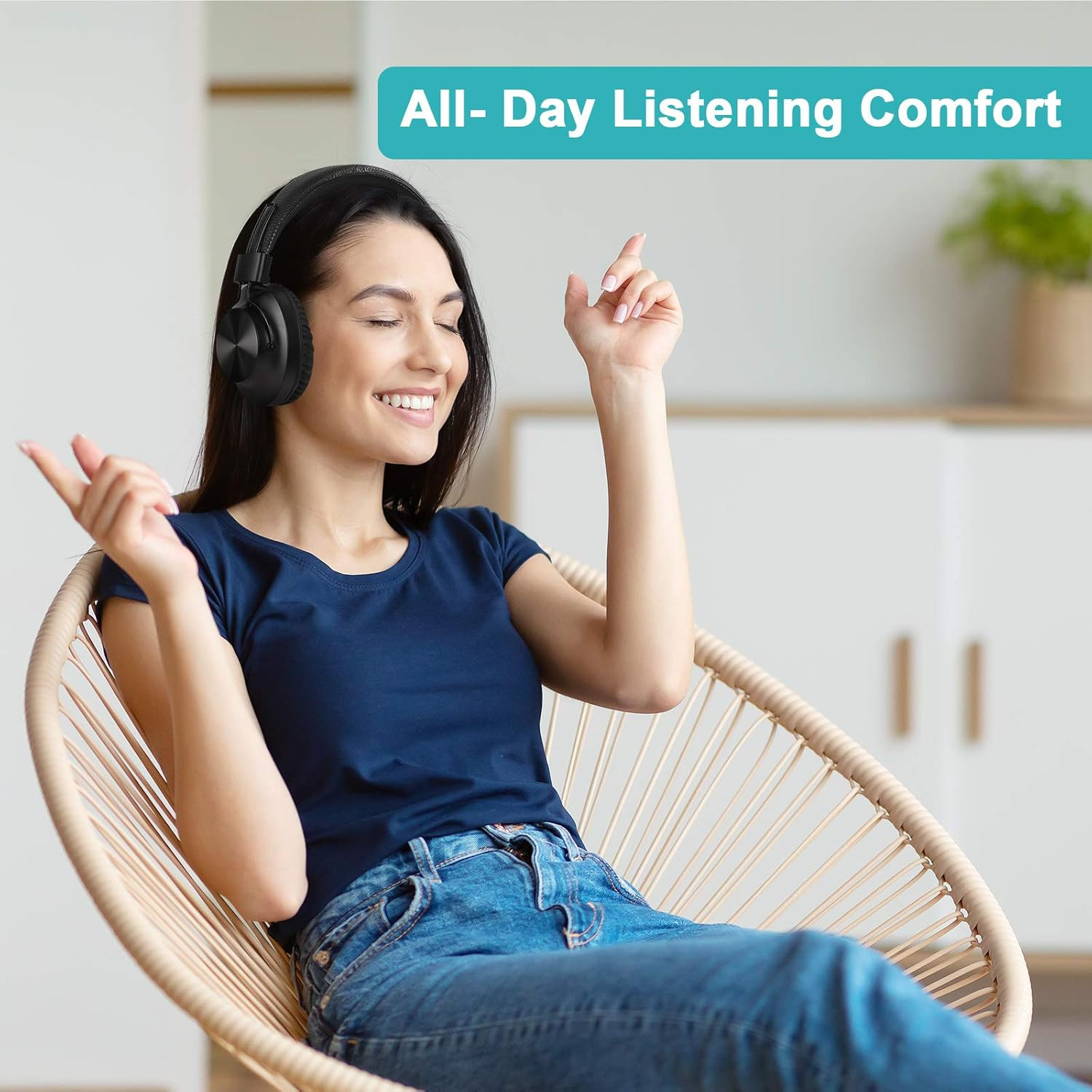 Bluetooth 5.0 Over- Ear Wireless Headphones 30 Hours Battery, FM Radio, MP3 Play