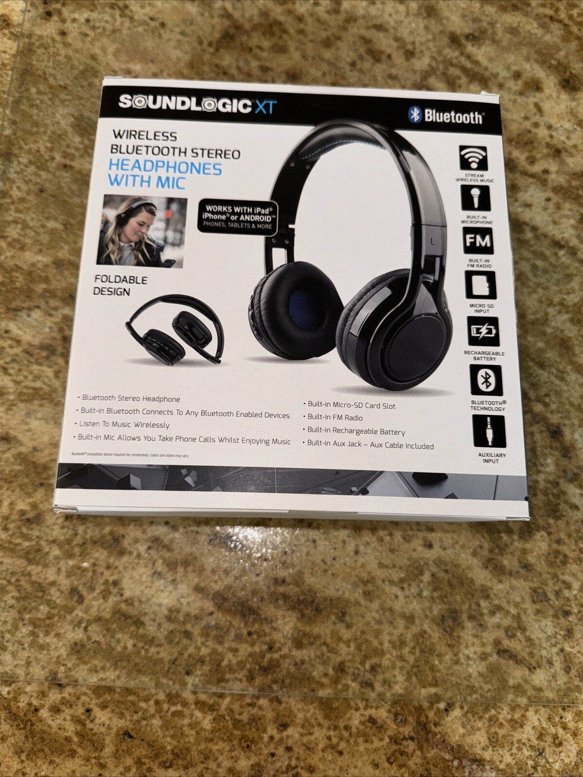 SoundLogic XT Wireless Bluetooth Stereo Headphones With Mic NWT