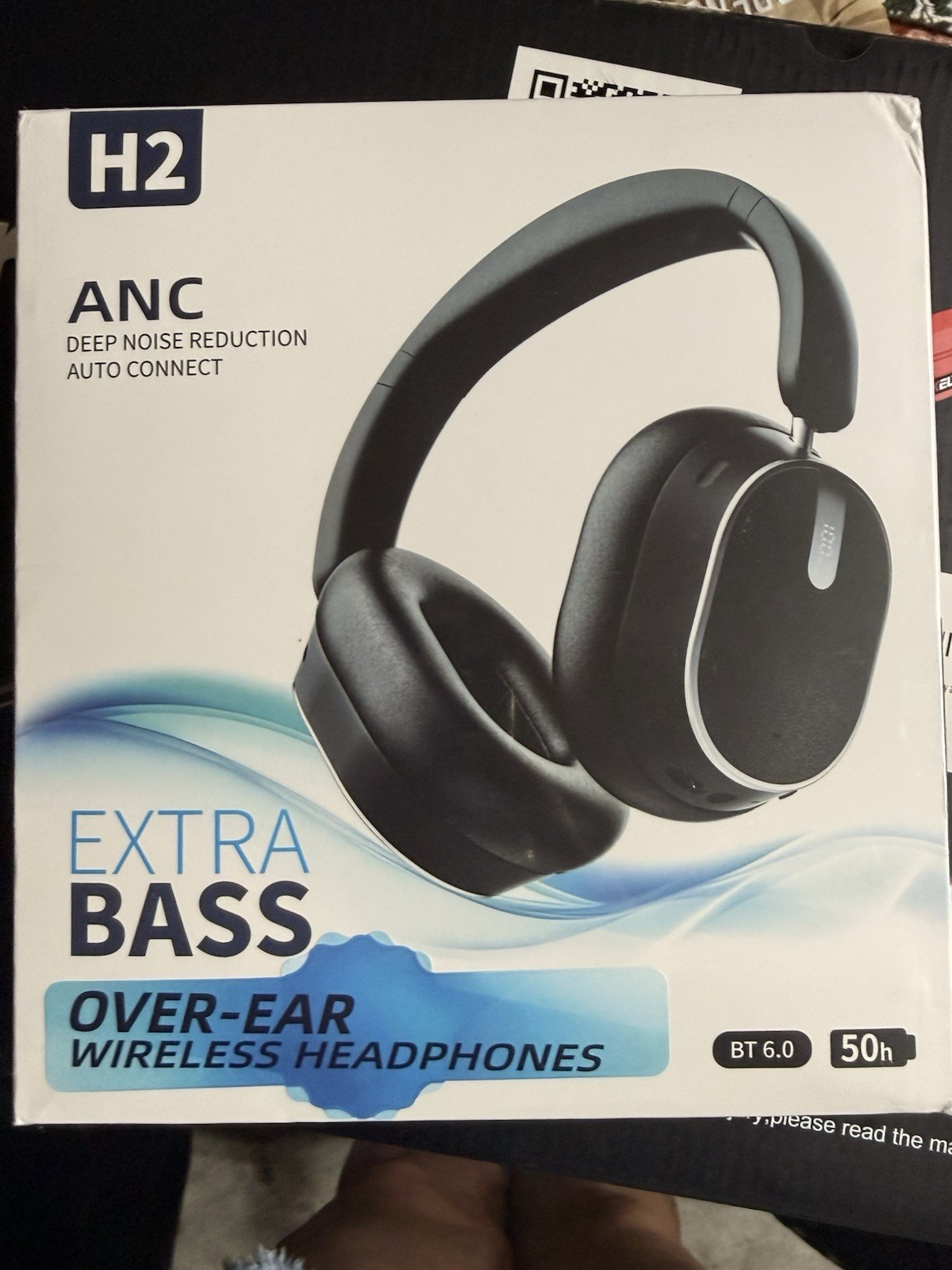 MMWOWARTS H2 Bluetooth Over-Ear Headphones Extra Bass ANC Black