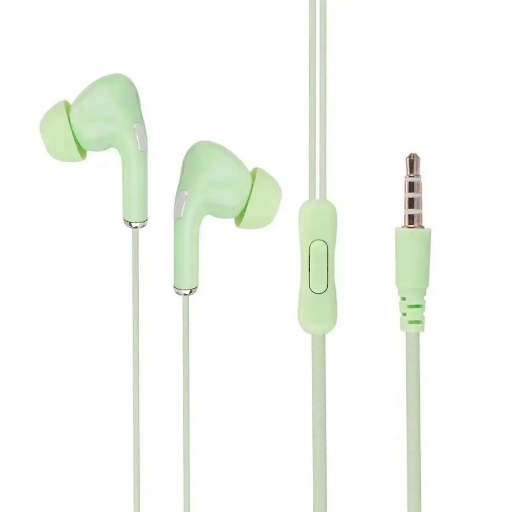 1Pc Wired Stereo Earphones 3.5mm, In-Ear with Mic, Nylon Weave Cable for Laptop