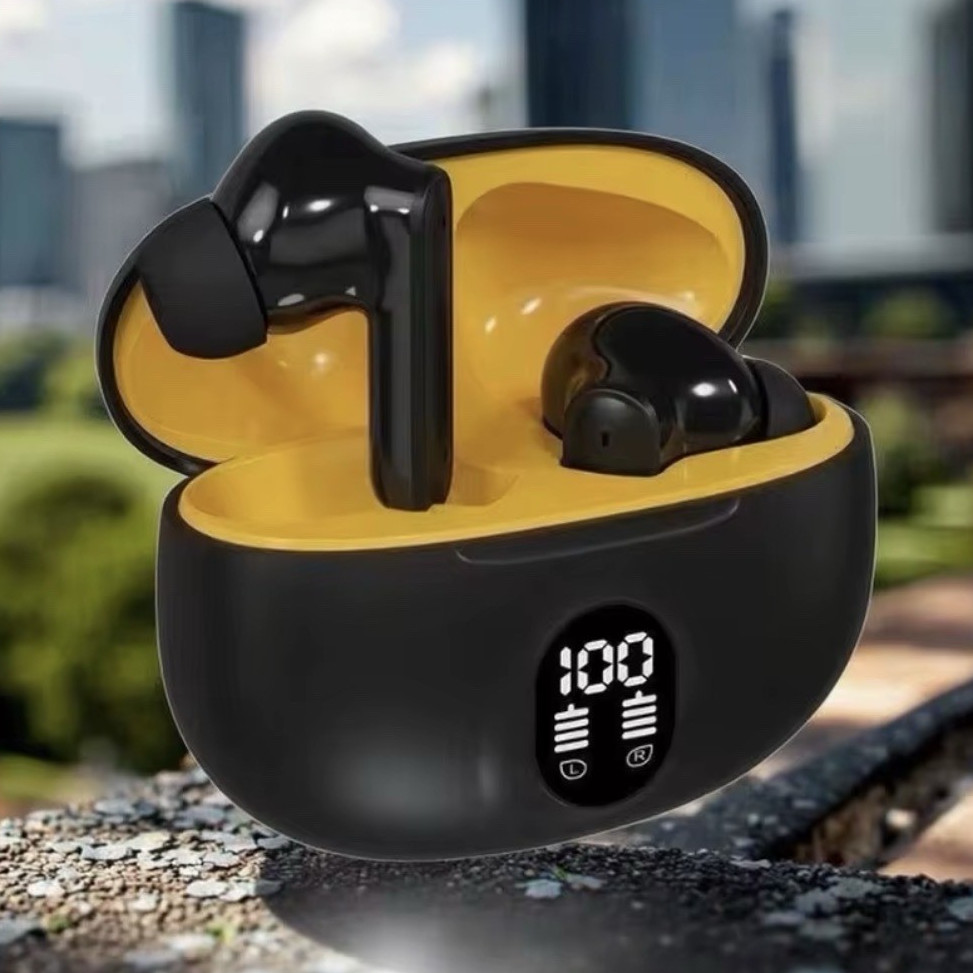 Black yellow 2026 Series Bluetooth Wireless In-Ear Earbuds with Charging Case