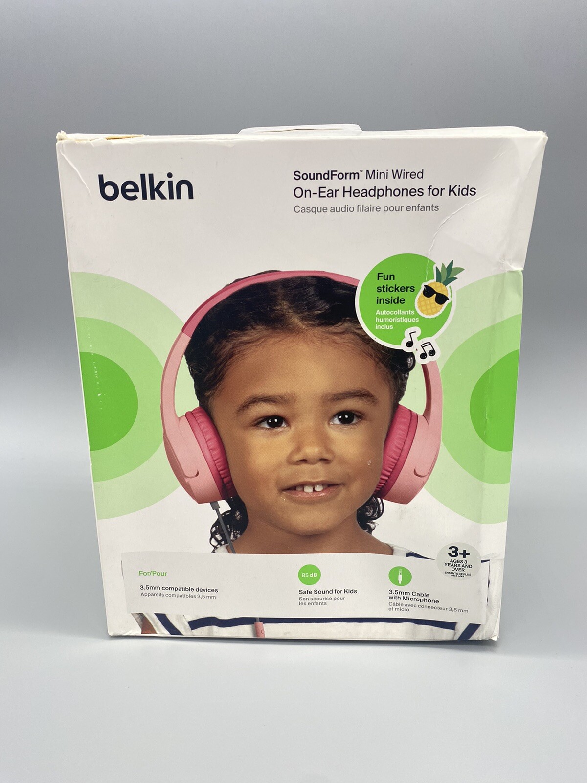 Belkin SoundForm Mini Kids Wired Headphones with Built-in Microphone PINK