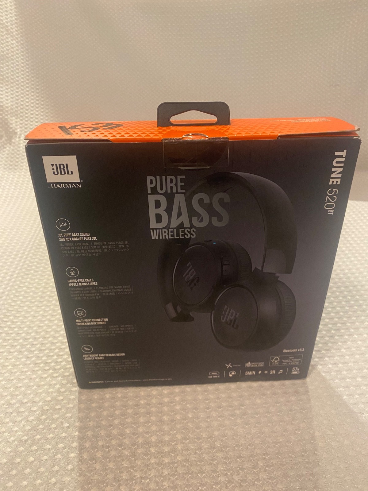 JBL Tune 520BT – Wireless On-Ear Headphones, up to 57H Battery Life and Speed Ch