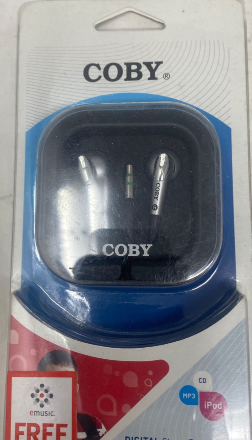 Coby Digital Stereo Earphone Lightweight In-Ear Black Silver CVE20