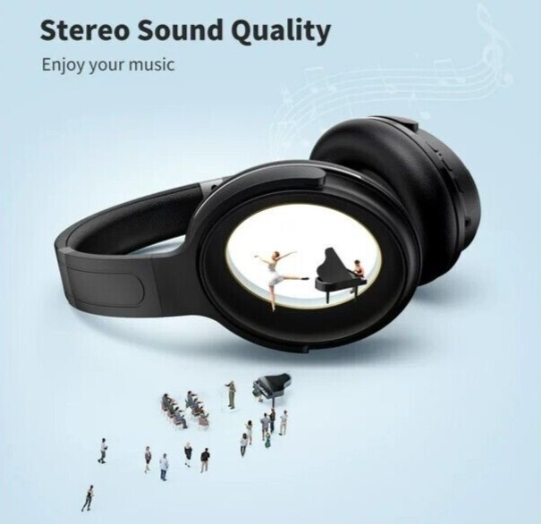 VILINICE Noise Cancelling Headphones, Wireless Bluetooth Over Ear Headphones