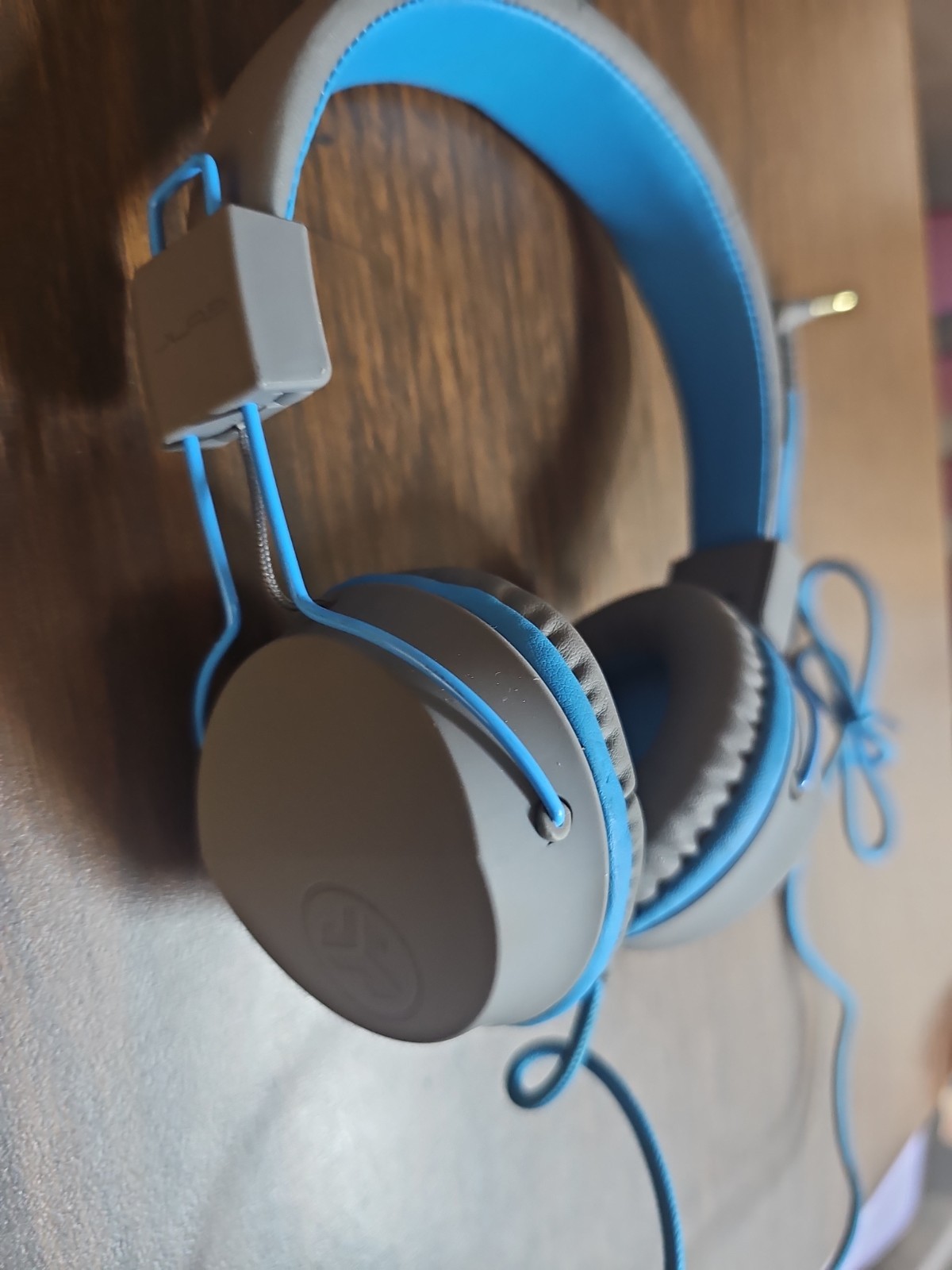 JLab JBuddies Studio Kids Headphones, Volume Safe Folding Grey Blue