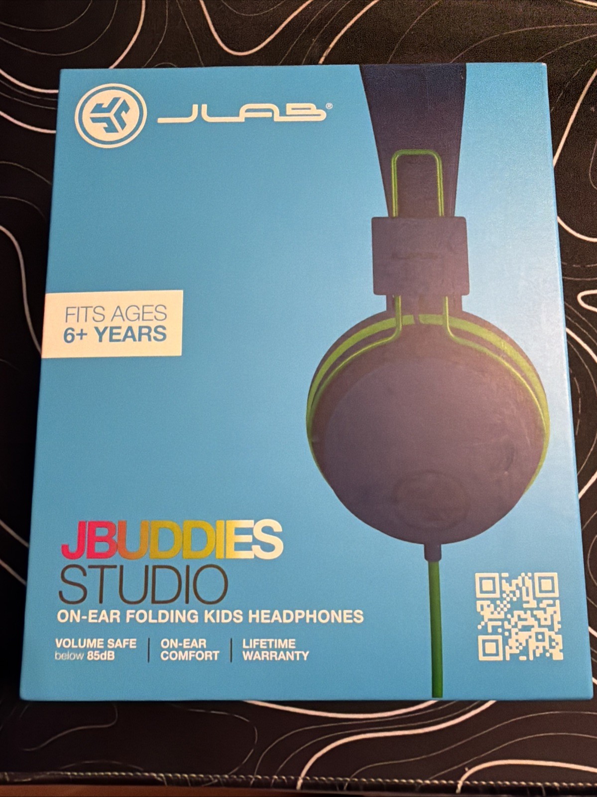 Jlab JBuddies Studio – On-Ear Folding Kids Headphones – Dark Blue & Green