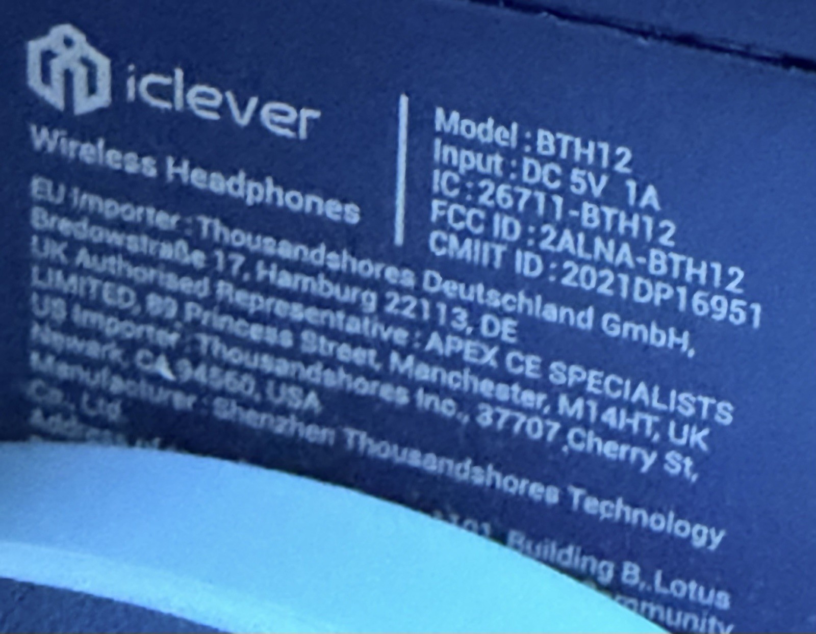 iClever BTH12 Kids Blue Wired Headphones, Over The Ear, With Audio Cord