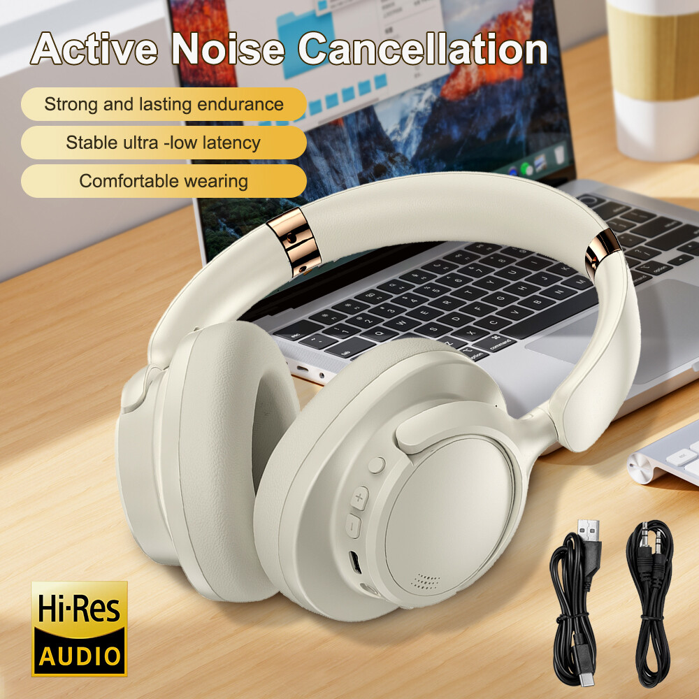 Active Noise Cancelling Headphones Wireless Bluetooth Over-Ear Headphones