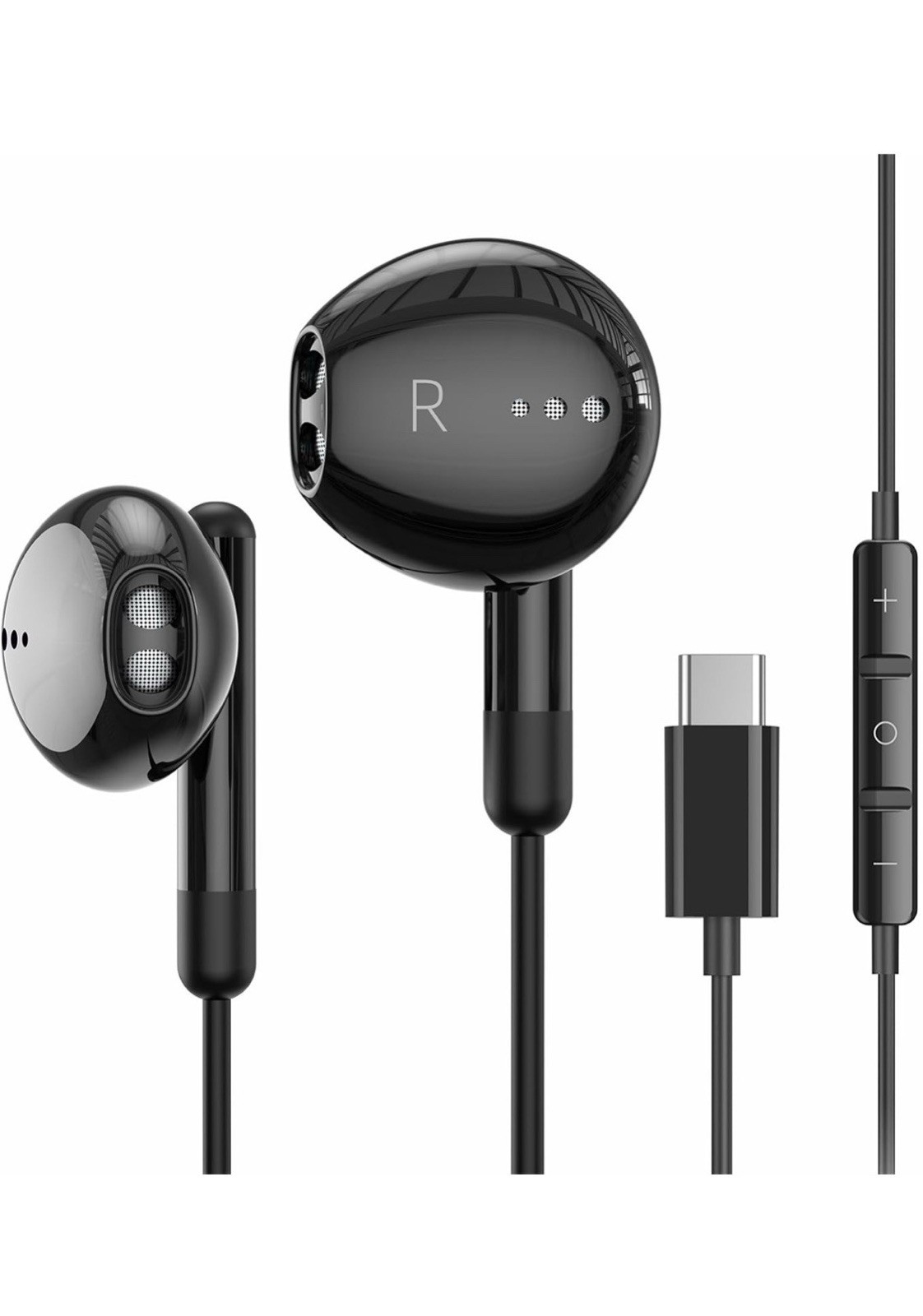 USB C Headphones for iPhone 17 16 15 Pro Max Plus iPad C Earphones, Black