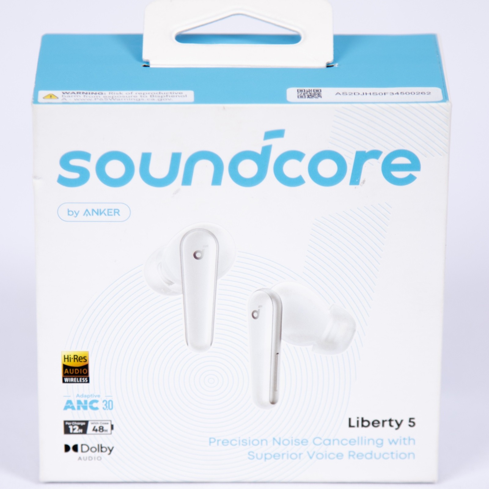 Soundcore by Anker Liberty 5 ANC 3.0 Earbuds Dolby 6‑Mic AI Clear Calls White