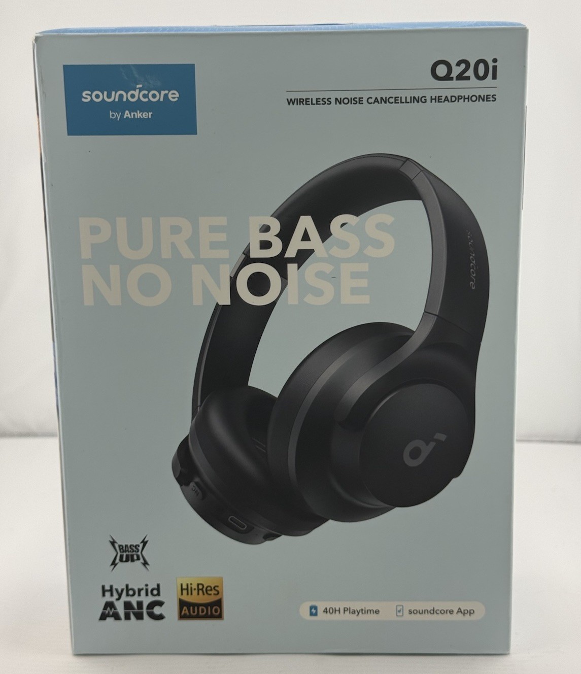 Soundcore Q20i Hybrid Active Noise Cancelling Headphones, Black – With Box
