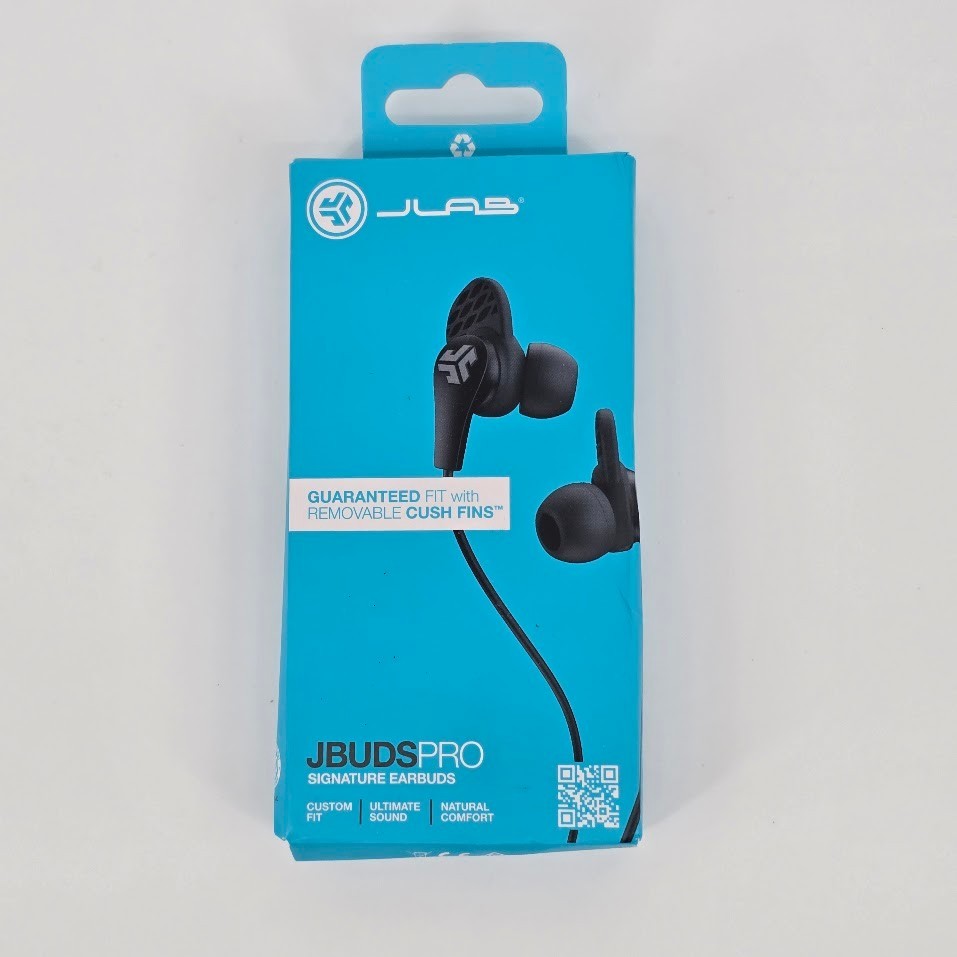 JLAB JBuds Pro Signature Earbuds Titanium 10mm Drivers Music Control Black – New