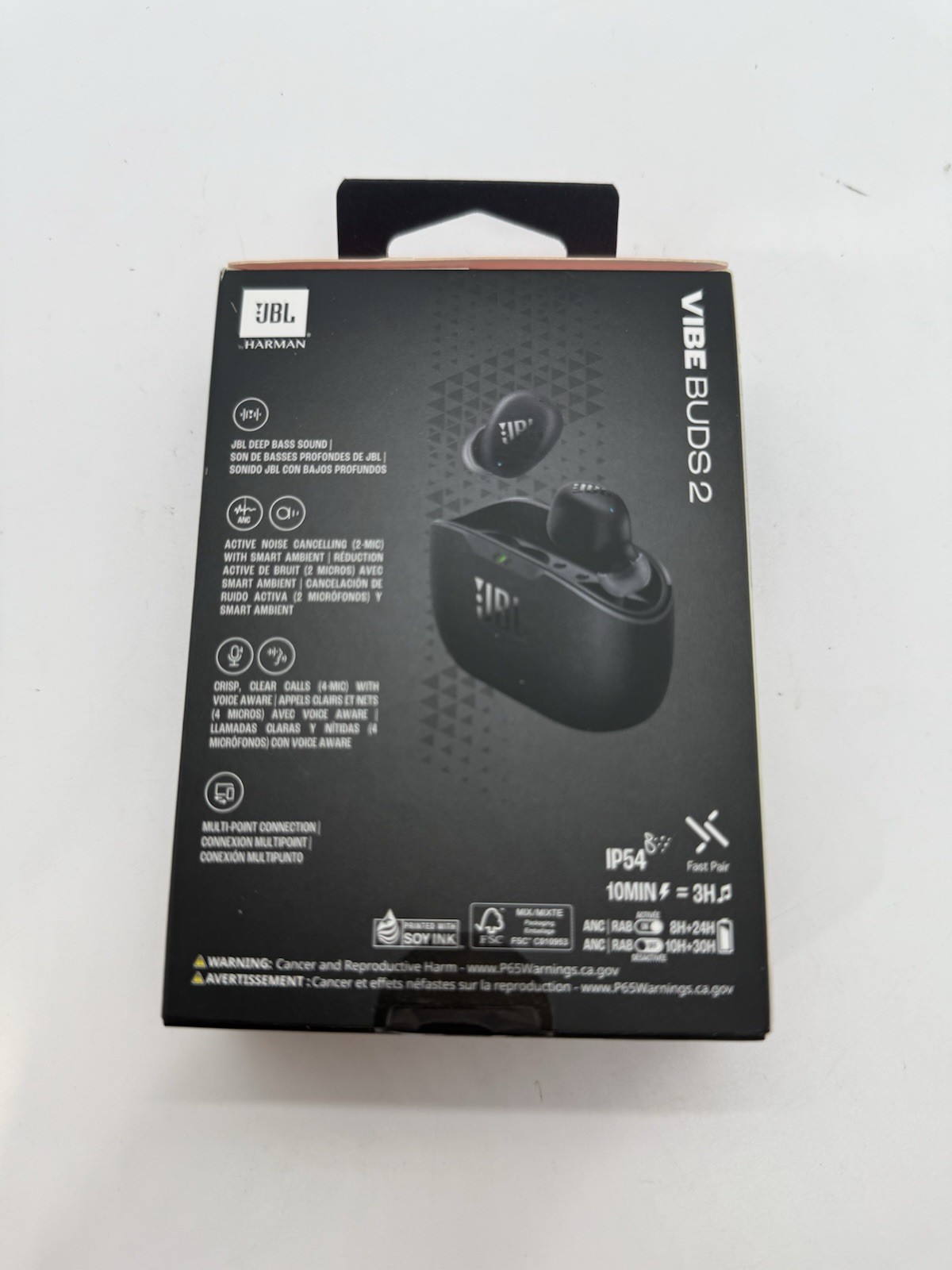 JBL Vibe Buds 2 True Wireless Bluetooth Noise Canceling Earbuds (Black)