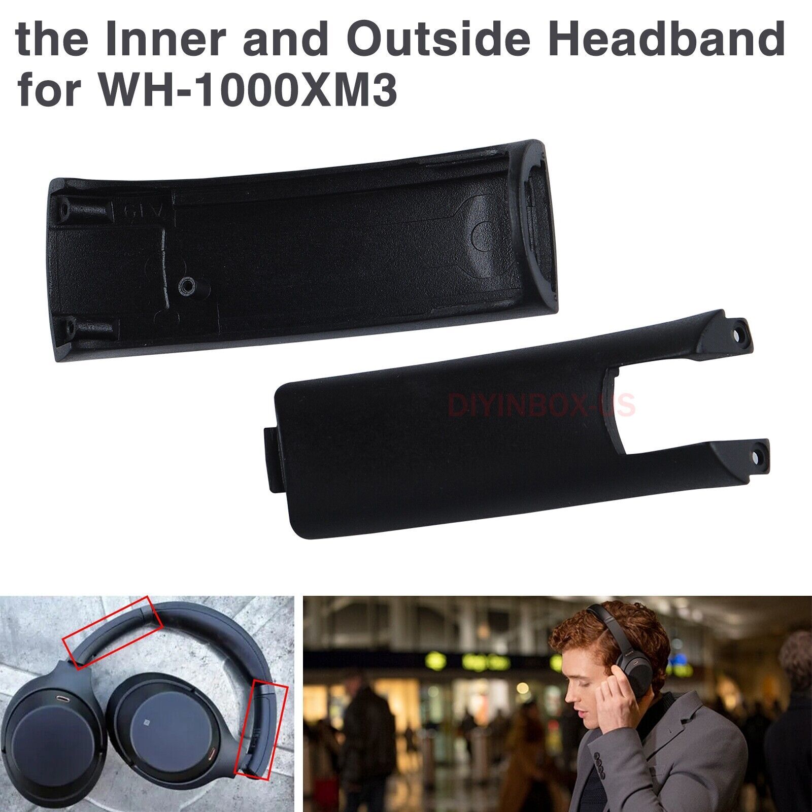New Replace Side Cover Slider Part KIT for Sony WH1000XM3 WH-1000XM3 Headphones
