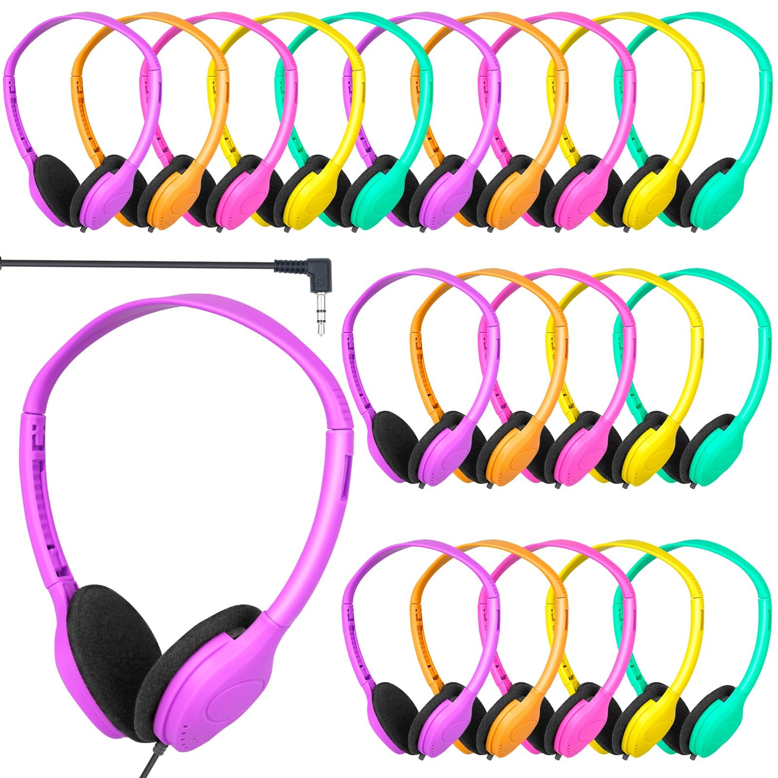 Kids Headphones Bulk 30 Pack for School Classroom Student Children Boys Girls…