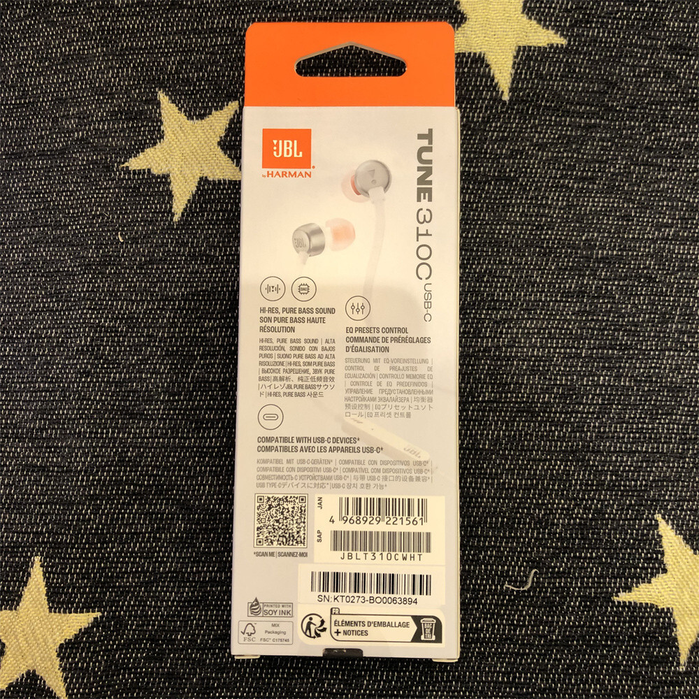 Genuine JBL Tune 310C USB-C In-Ear Wired Headphones T310C Type-C w/Remote & MIC