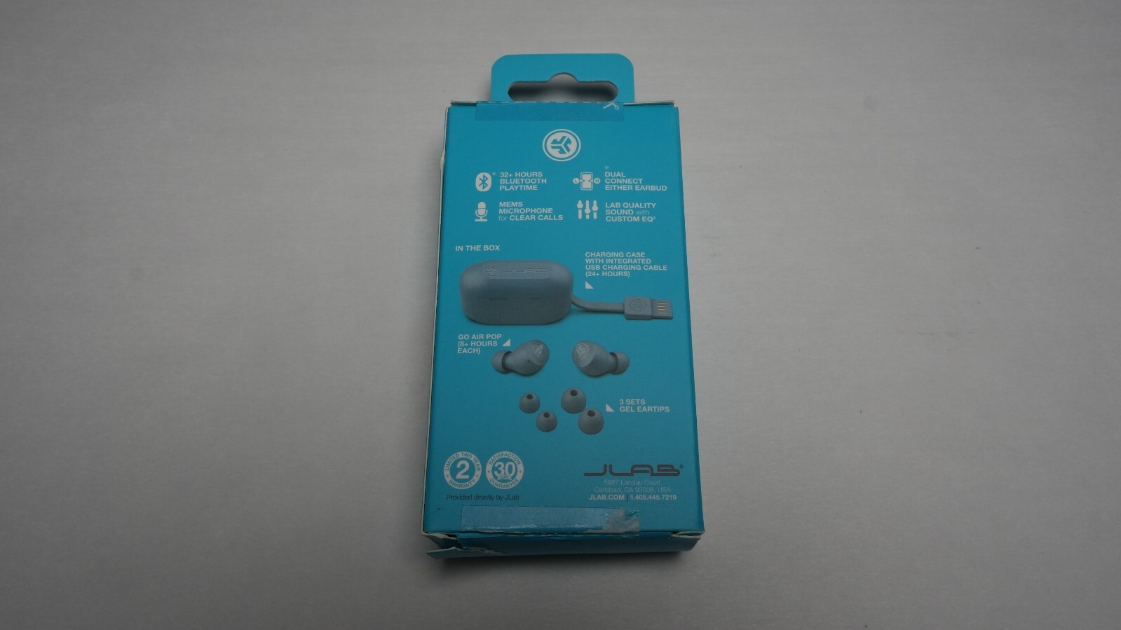 New JLab EBGAIRPOPRSLT124 GO Air POP True Wireless In-Ear Headphones – Slate