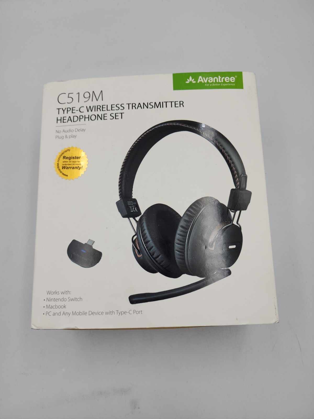 Avantree C519M PNP Noise Cancelling Gaming Headset W/ Microphone -NO DELAY USB-C
