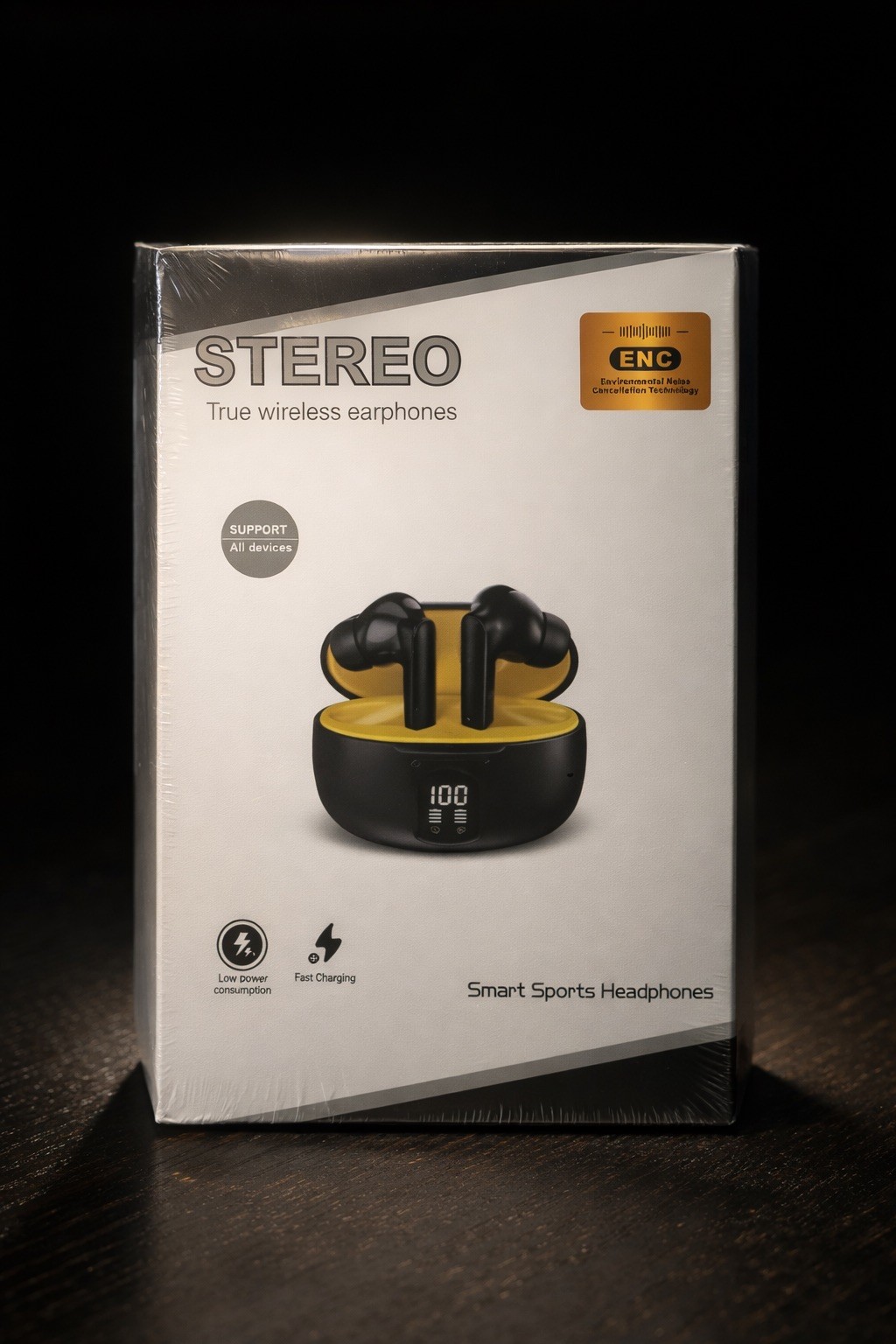 Stereo Wireless Earbuds ENC Noise Cancellation Fast Charging LED Bluetooth