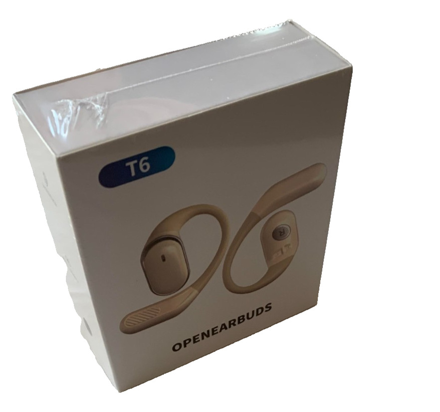 T6 Open Ear Wireless BLACK EARBUDS iOS android windows Bluetooth type-c ver.5.4