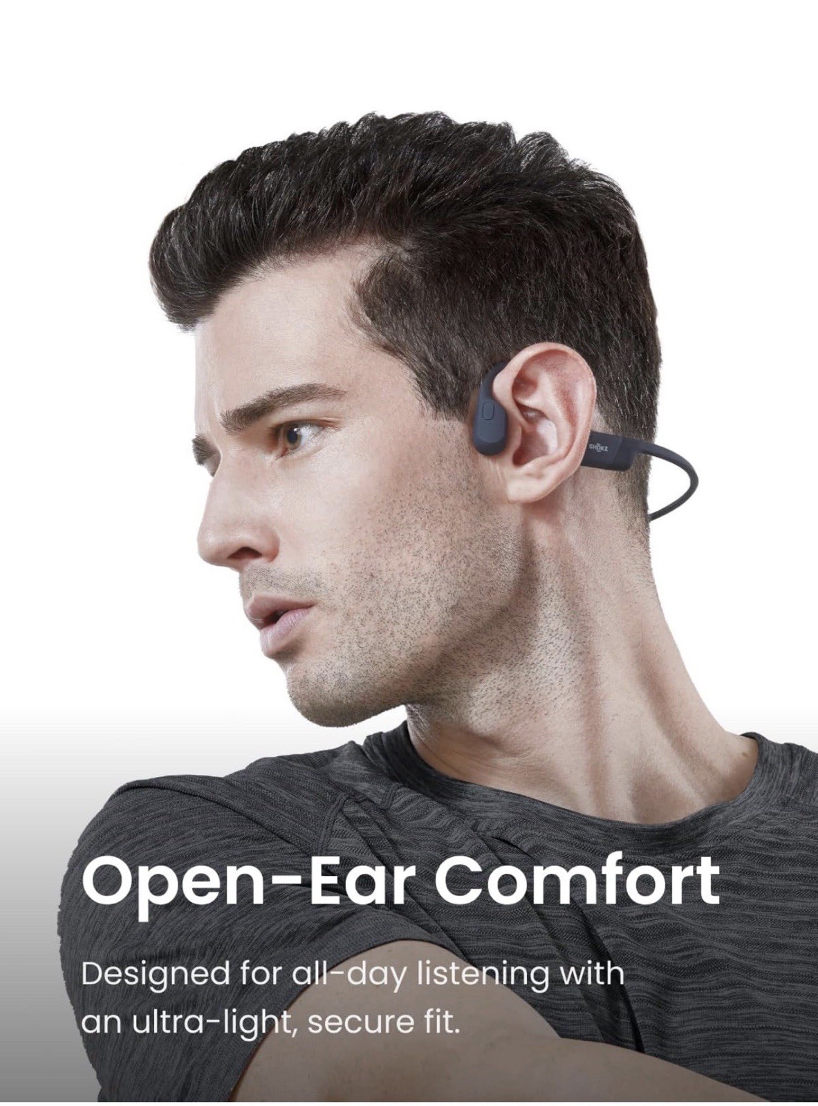SHOKZ OpenRun Bone Conduction Open-Ear Bluetooth Sport Headphones