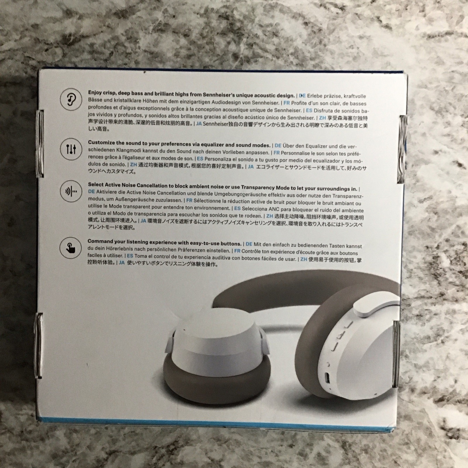 Sennheiser Accentum Wireless Bluetooth Headphones with Hybrid ANC – White