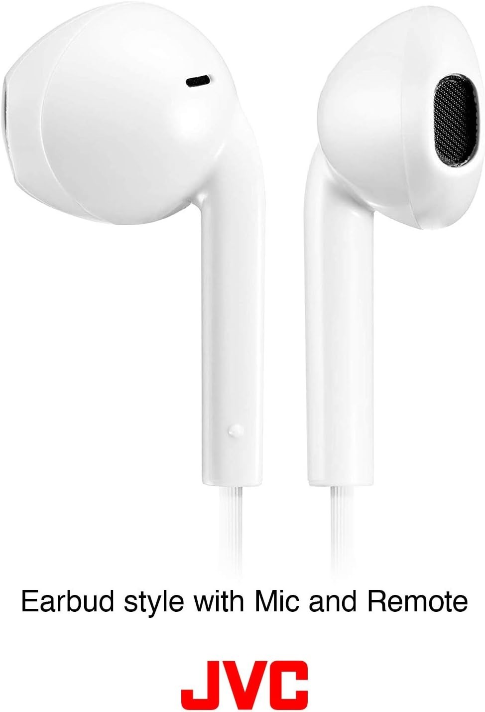 JVC HAF17MW Earbud Headphones with Mic and Remote – White