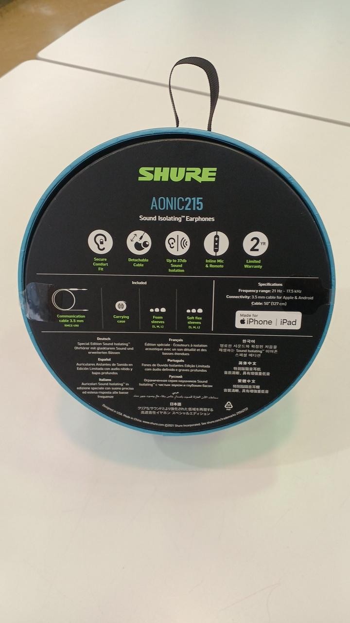 SHURE AONIC 215 Wired Earphones Unused Sealed