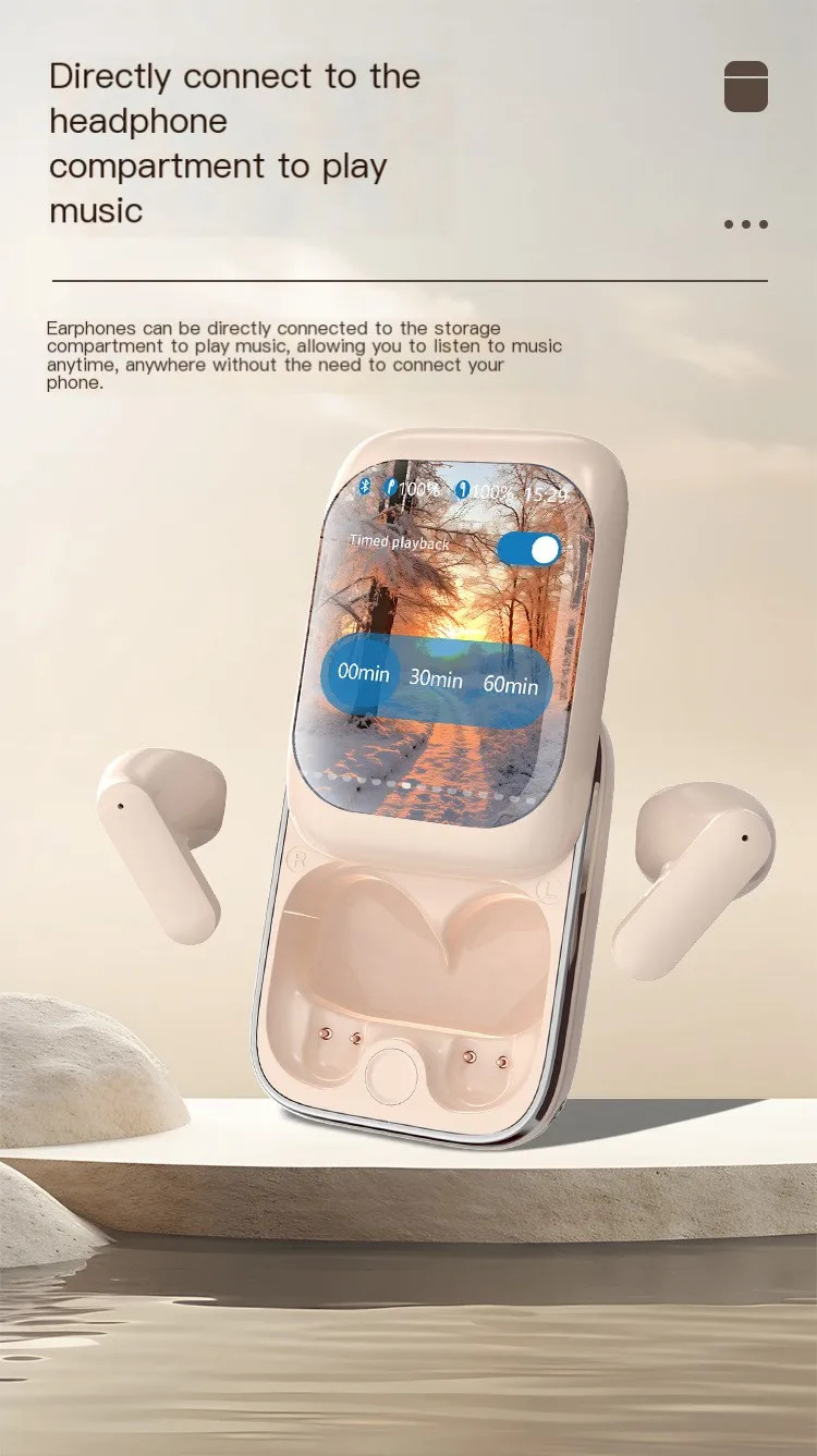 Slide-out True Wireless Bluetooth Touch Screen Headphones For Android IOS