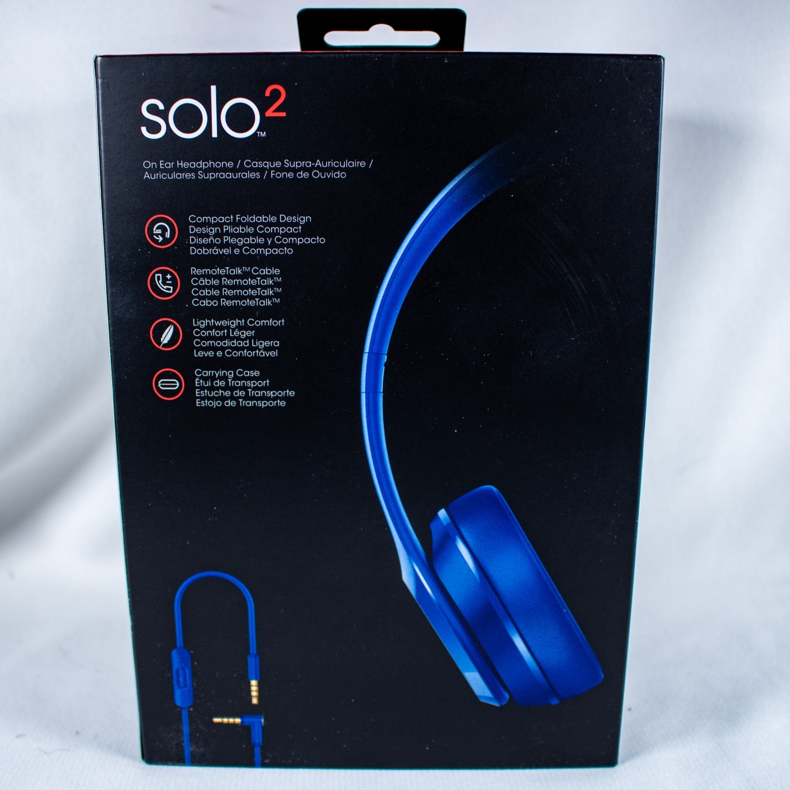 BEATS SOLO2 by Dr. Dre Solo Sapphire Blue Foldable Headphone Empty Box